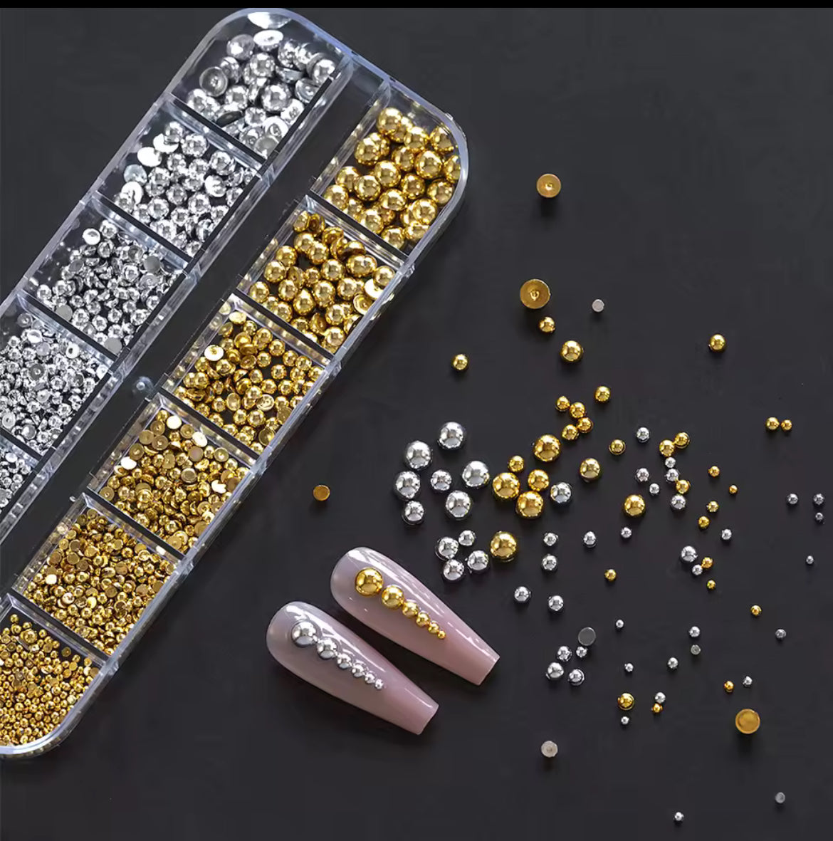 Half round flatback beads