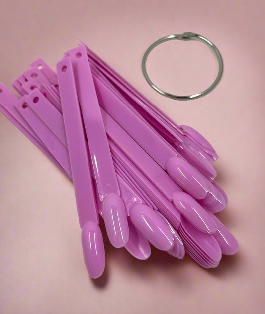 Nail swatch sticks with ring - Almond