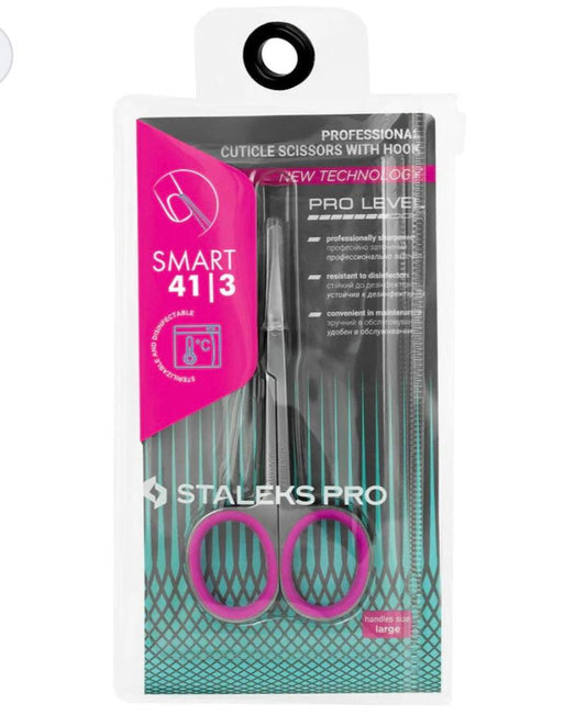 Staleks Pro Smart 41/3 Cuticle Scissors with hook